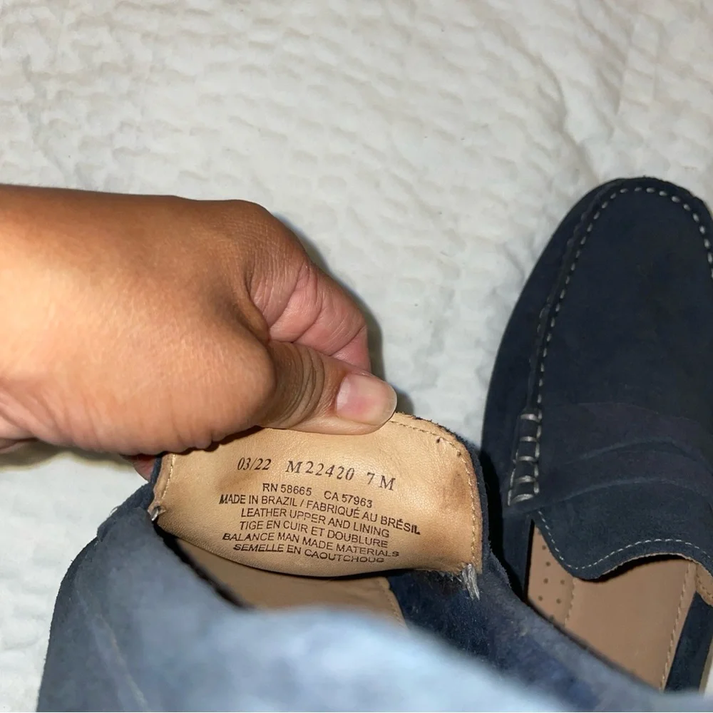 Nordstrom Men's Suede Penny Loafers Dark Navy Sz‎ 7